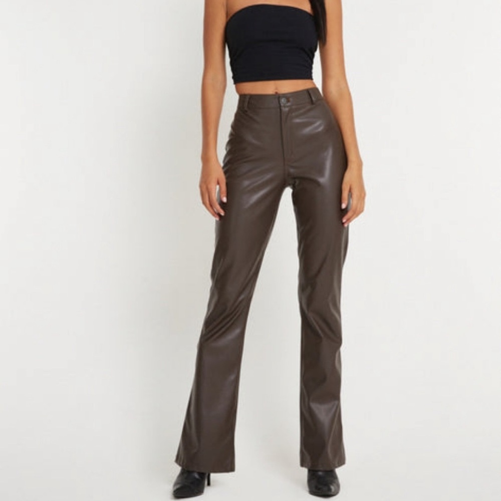 Brown leather Motel Rocks pants NWT